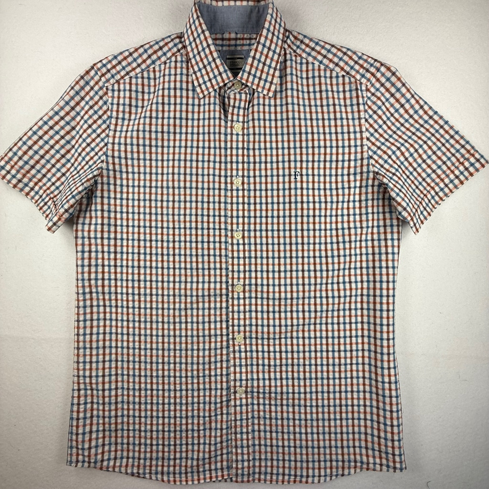 Franco Ferraro Milano Plaid Short Sleeve Button-Up Shirt Multicolor Size 100 (L)